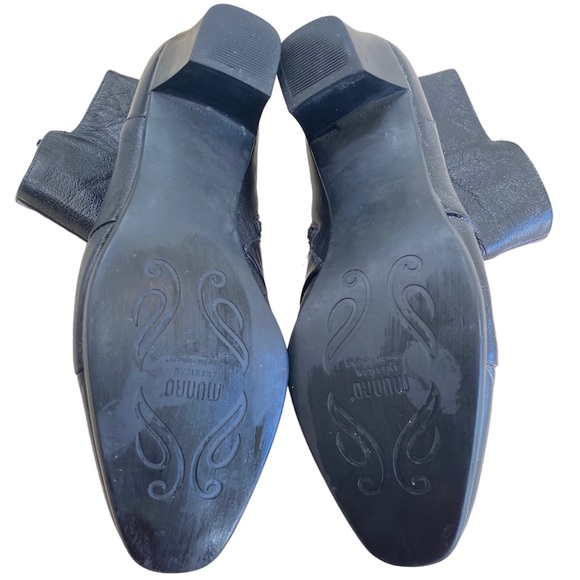 Munro American Black Zip up Bootie Faith Black Kid Size 9.5 Wide - Picture 7 of 11